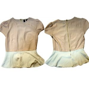 Mauve/Pink with white peplum size XS